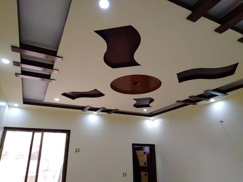 Pvc wall panel / false ceiling 2 x 2 / wooden flooring 12