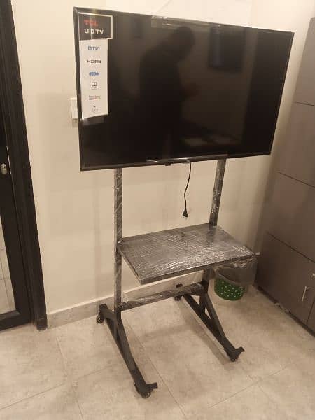 lcd led tv floor stand with wheels and shelf office home 5