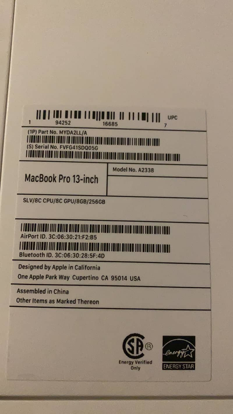 2020 Apple MacBook AIR with Apple M1 Chip- 13-inch, 8GB RAM, 256G GREY 3