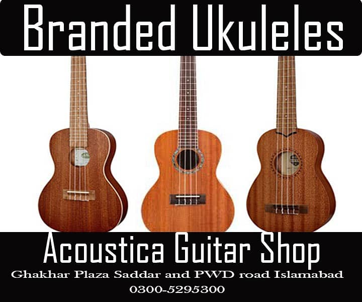 Branded ukuleles collection at Acoustica guitar shop 0