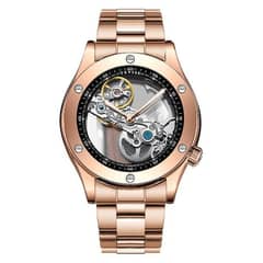 Tevise Montre Homme Transparent Mechanical Stainless Steel Watch