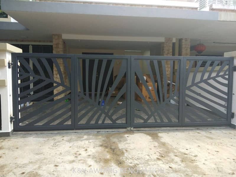 architectural screen panel shade design fence door gate laser rail BIM 1