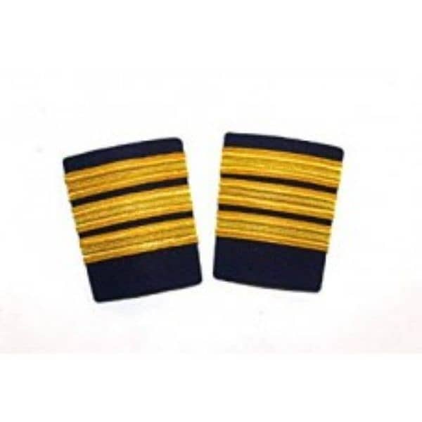 Epaulets white 4 bars, aviation uniform shoulder 2