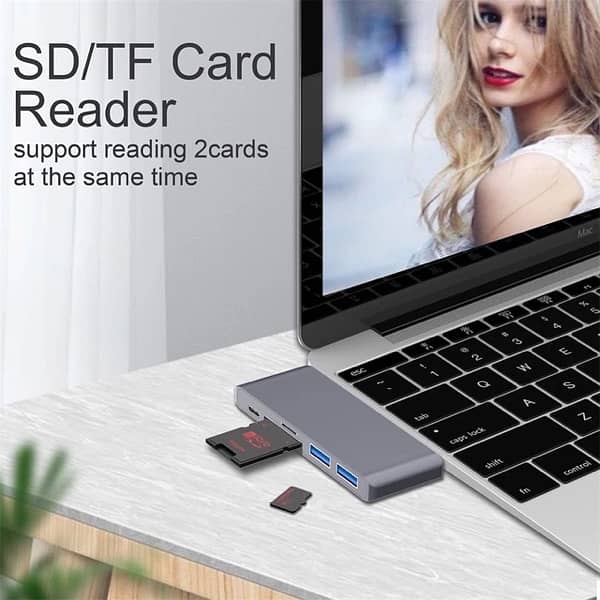 (5-in-1) USB Type-C / 3x USB 3.0 / MicroSD Card Reader / Adapter Hub 3