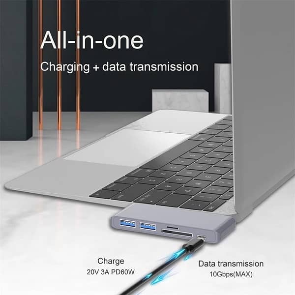 (5-in-1) USB Type-C / 3x USB 3.0 / MicroSD Card Reader / Adapter Hub 4