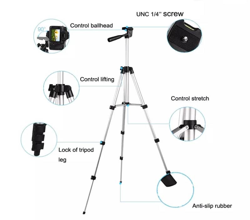 Mobile Tripod Stand with Mobile Holder Portable for Live Stream Video 5