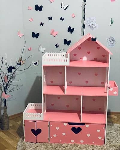 wood doll house for kids 0