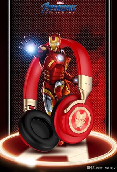 New the Avengers 4 Iron Man Wireless bluetooth Headset red stereo 5