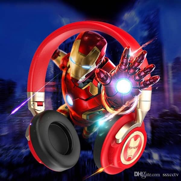 New the Avengers 4 Iron Man Wireless bluetooth Headset red stereo 9