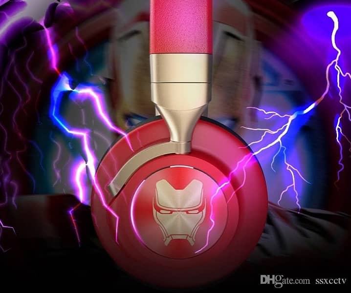 New the Avengers 4 Iron Man Wireless bluetooth Headset red stereo 8