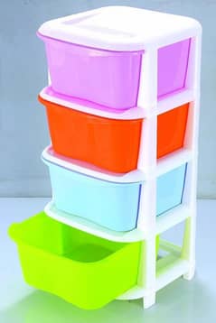 4 Drawer Storage Box Decorative Box Plastic Cabinet  - 4 Portion Kids