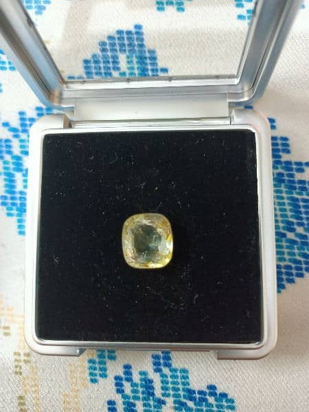 PUHKRAJ YELLOW SAPPHIRE 100% Natural 5