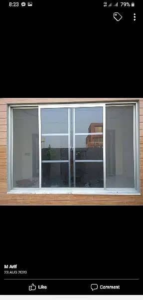 Aluminium window sliding and openabel Glass designing steel railling 2