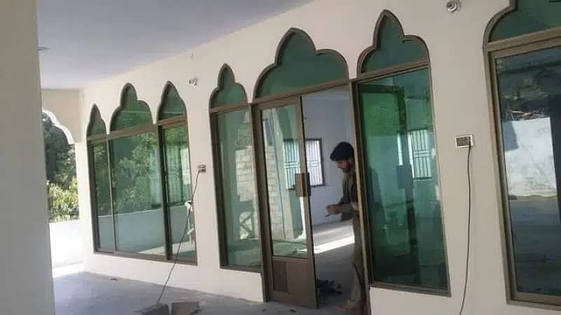 Aluminium window sliding and openabel Glass designing steel railling 17