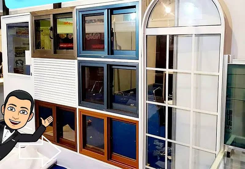 Aluminium window sliding and openabel Glass designing steel railling 0