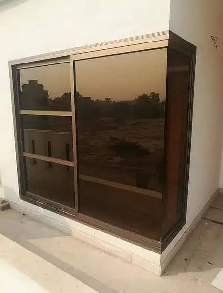 Aluminium window sliding and openabel Glass designing steel railling 5