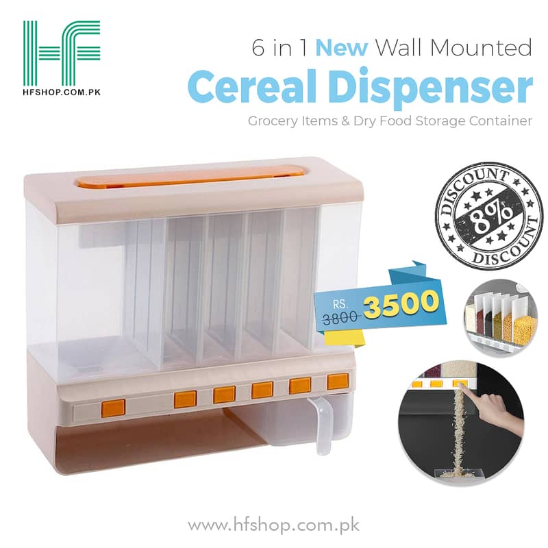 6 in 1 Wall Mounted Cereal Dispenser – 8% OFF 0