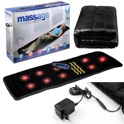 Luxurious silky-quilted 9 Motor Massage Mat With Soothing Heat