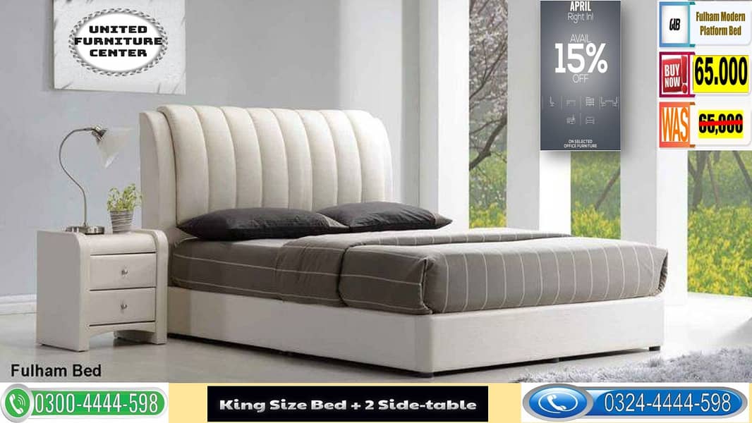 BED SALE  RIGHT IN! AVAIL 15% OFF ON MODERN BED 4