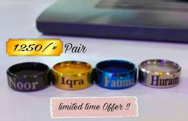 customized name engraved rings pair n customized couple locket chain 2