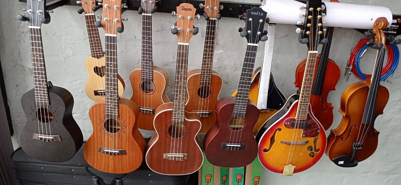 Branded ukuleles collection at Acoustica guitar shop 0