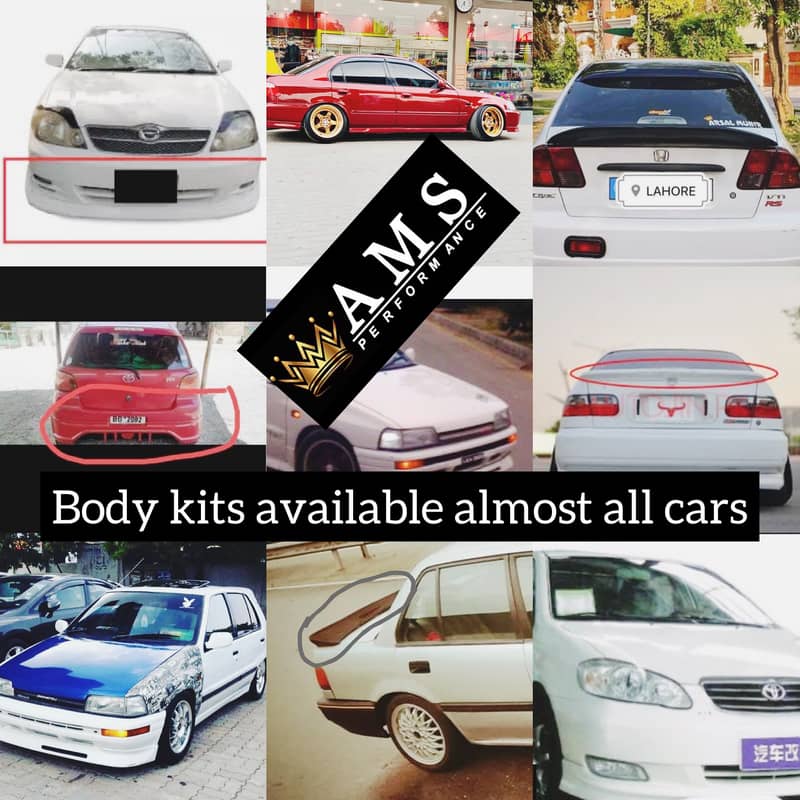 All car body kits spoiler front back sides kits  fiber 0