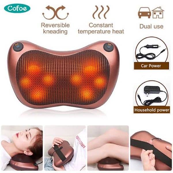 Electrical Heating Kneading Infrared Home Dual Use Massage Pillow 2