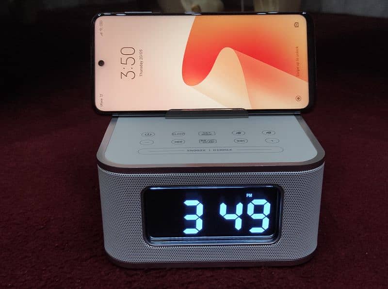 Bluetooth Speaker with Smartphone Holder and Big Display Alarm Clock 0
