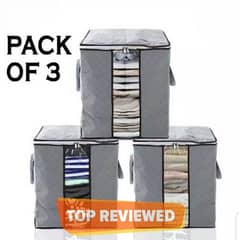 pack of 3 portable storage bag organizer cloth storage bag