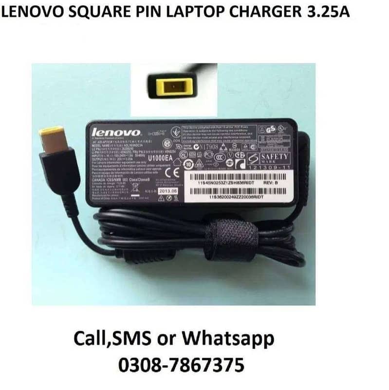 LENOVO SQUARE PIN GREY PIN DELL HP ACER LAPTOP CHARGER USB AVAILABLE 0
