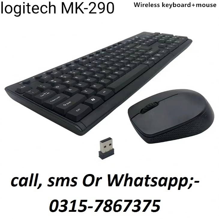 Logitech Wireless Combo Keyboard Mouse MK290 Home Delivery Availab New 0