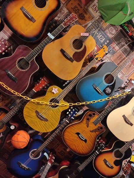 Guitar Professional jumbo Acoustic + Free Bag + Picks+ Alenkey guitar 0