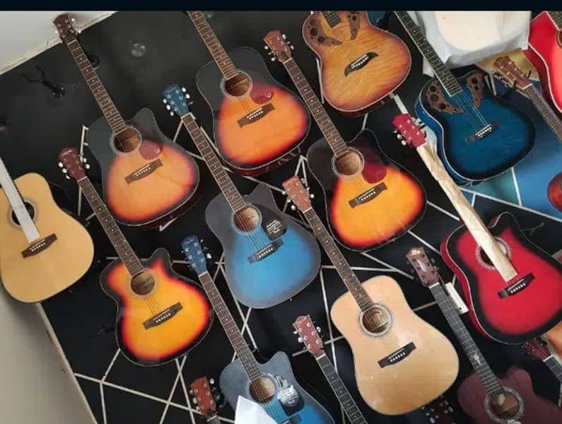 Guitar Professional jumbo Acoustic + Free Bag + Picks+ Alenkey guitar 1