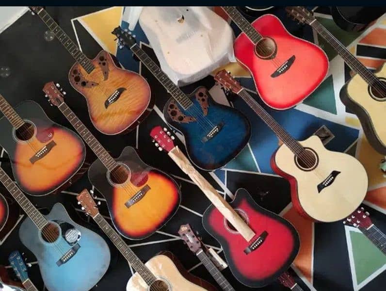 Guitar Professional jumbo Acoustic + Free Bag + Picks+ Alenkey guitar 2