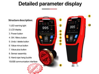 Paint Thickness Tester Gauge Digital Coating UNI-T UT343D  used by Pak