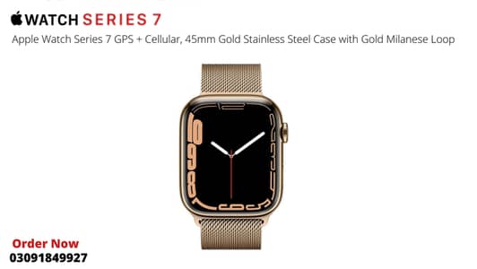 Gold Stainless Steel Case Apple Watch Series 7 45mm GPS+Cellular MKJY3 3