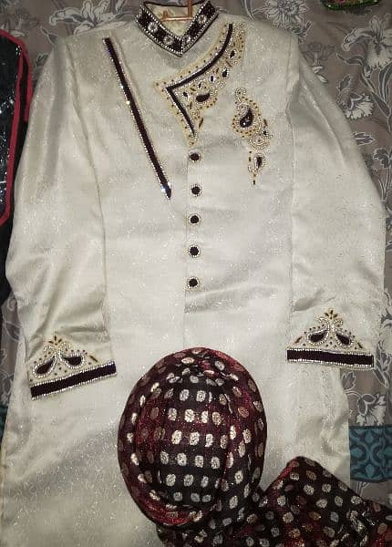Sherwani + Turban + Khussa for sale (One time used only) 1