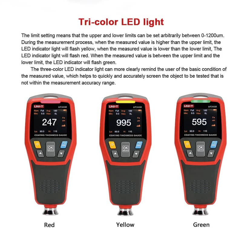 UNI-T UT343D Thickness Gauge Digital Coating used by Pakwheel  Gauge M 17