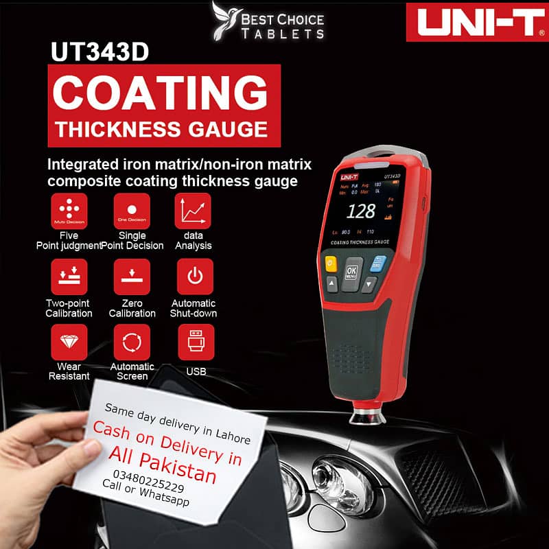UNI-T UT343D Thickness Gauge Digital Coating used by Pakwheel  Gauge M 18