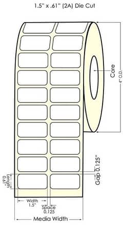 TTL & DTL Label Roll 28x19,58x40,50x25,38x28,30x19,25x15,12x25 mm