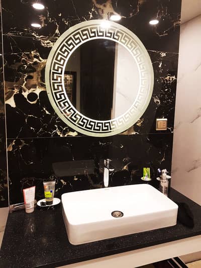 Versace Round Front LED Bathroom Mirror 7