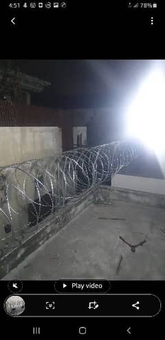 Chain link fence. . Razor  wire. . barbed wire. 0
