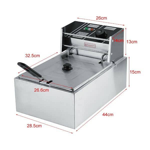 Single Electric Deep Fryer Stainless Steel French Fries Frying Machine 5