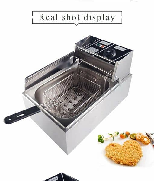 Single Electric Deep Fryer Stainless Steel French Fries Frying Machine 6