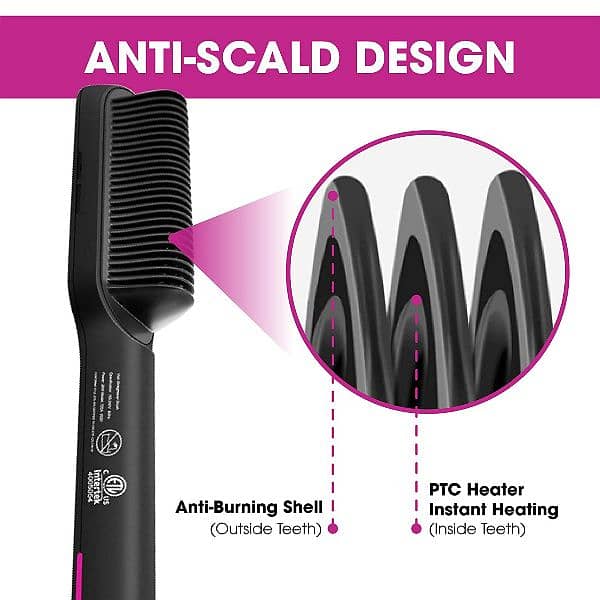 2 In 1 Ionic Straightening Brush With 3 Heat Levels Fast 2
