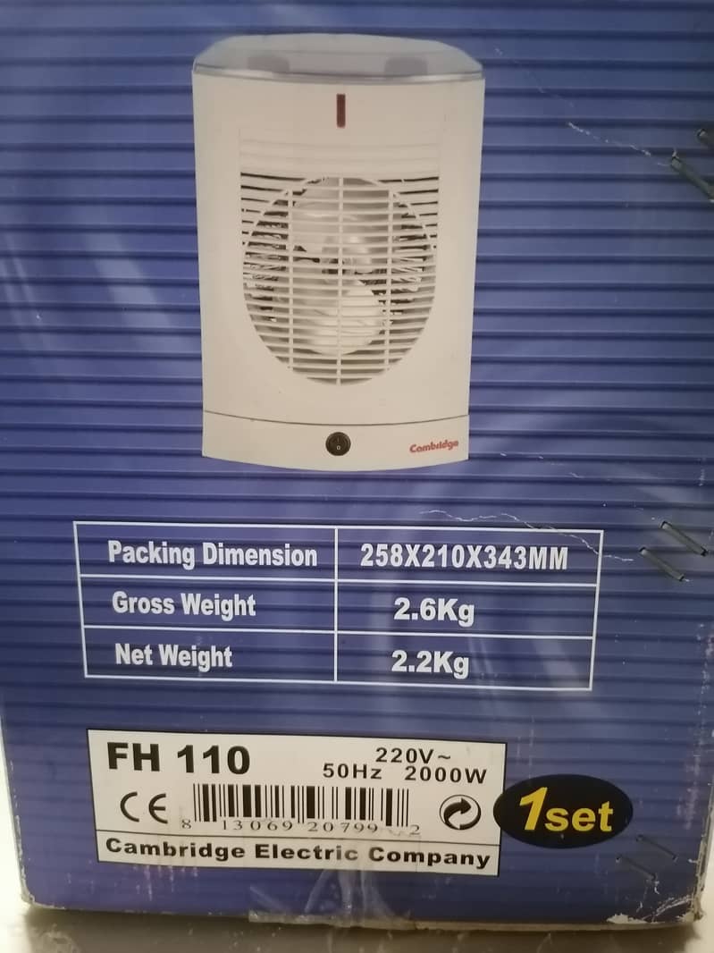 Fan Heater Cambridge Like New just few times used 3