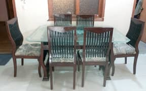 WOOD DINING TABLE WITH CHAIRS