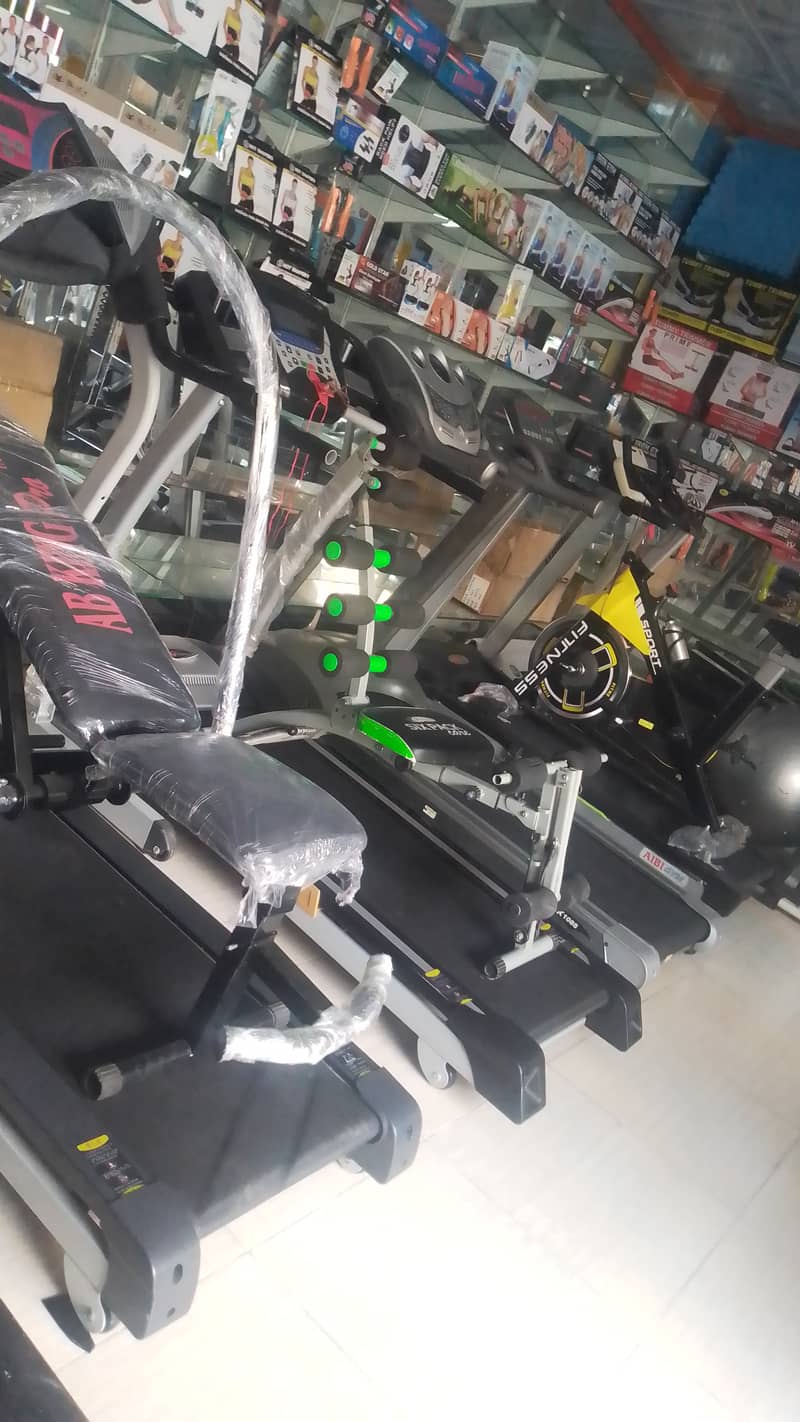 bench press/ dumbel / gym /electric treadmill/running machine/ cycle 8