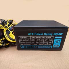 2000 Watt ATX  Silent Power Supply for Mining with 16x 8pin Connectors