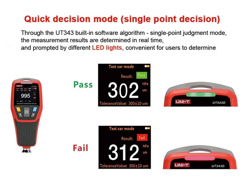 Car Paint Tester UNI-T UT343D Paint Thickness Tester Gauge checker 8